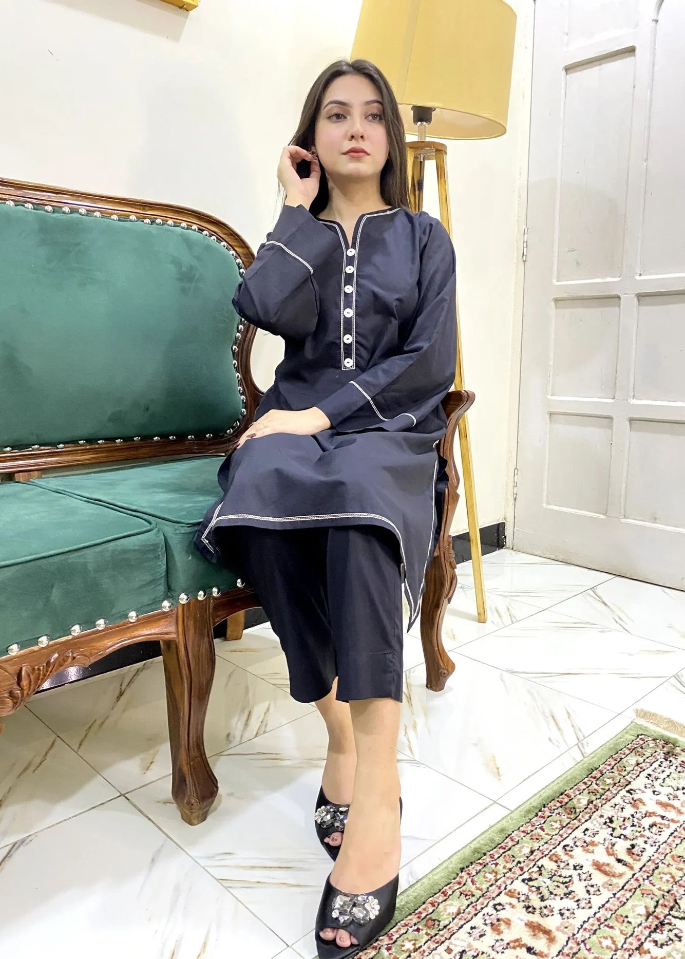 Urban Cut | 100% Premium Cotton – Embellished Shirt Women 1pcs
