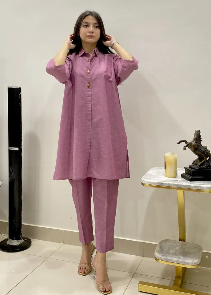Urban Cut | Yarn Dyed Premium Fabric Stitched ( Shirt + Trouser) | 100% Cotton Women 2pcs