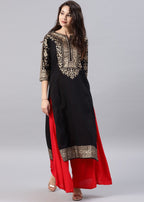 Zeekstore Black printed kurta Only Women 1pcs