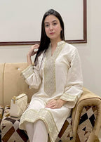 Urban Cut Set | 100% Pure Cotton | Intricate Zari and sequence embroidery Collar neck Women 2pcs