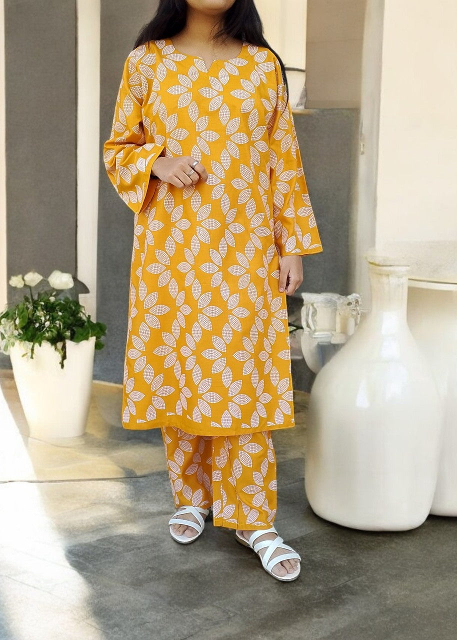 Gulposh Happy Dot ( Stitched ) Mustard Women 2pcs