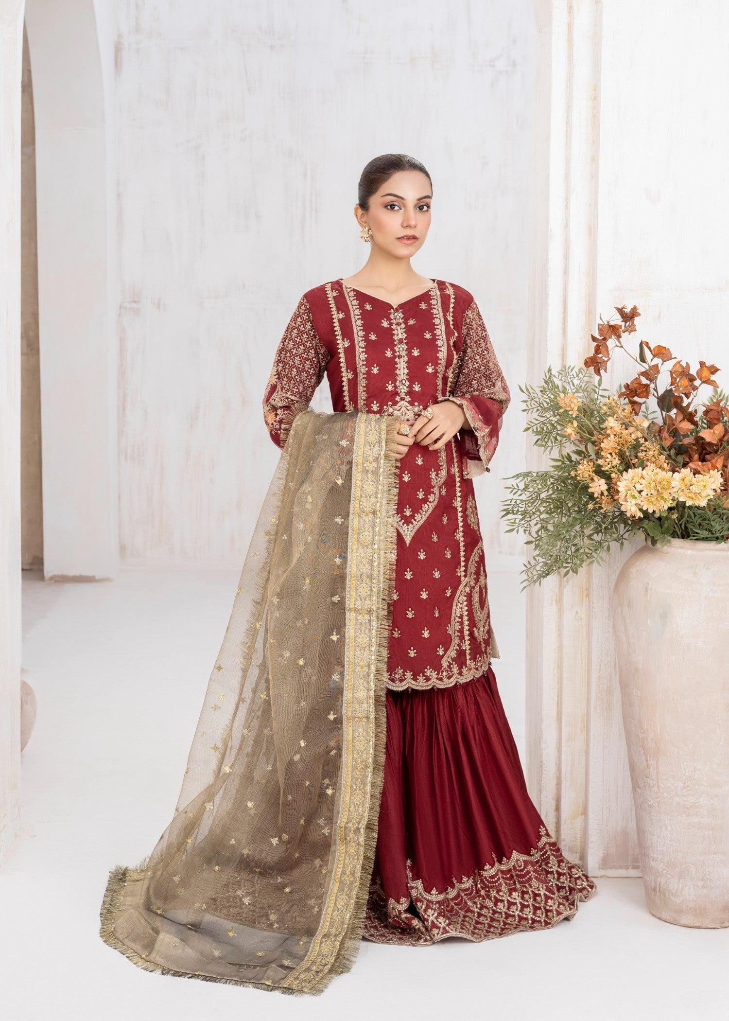 Malhaar MAL AL 4033 Red Women 3pcs