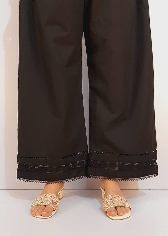 Zardi Laces Embellished Cotton Palazzo Black PT36 Women 1pcs