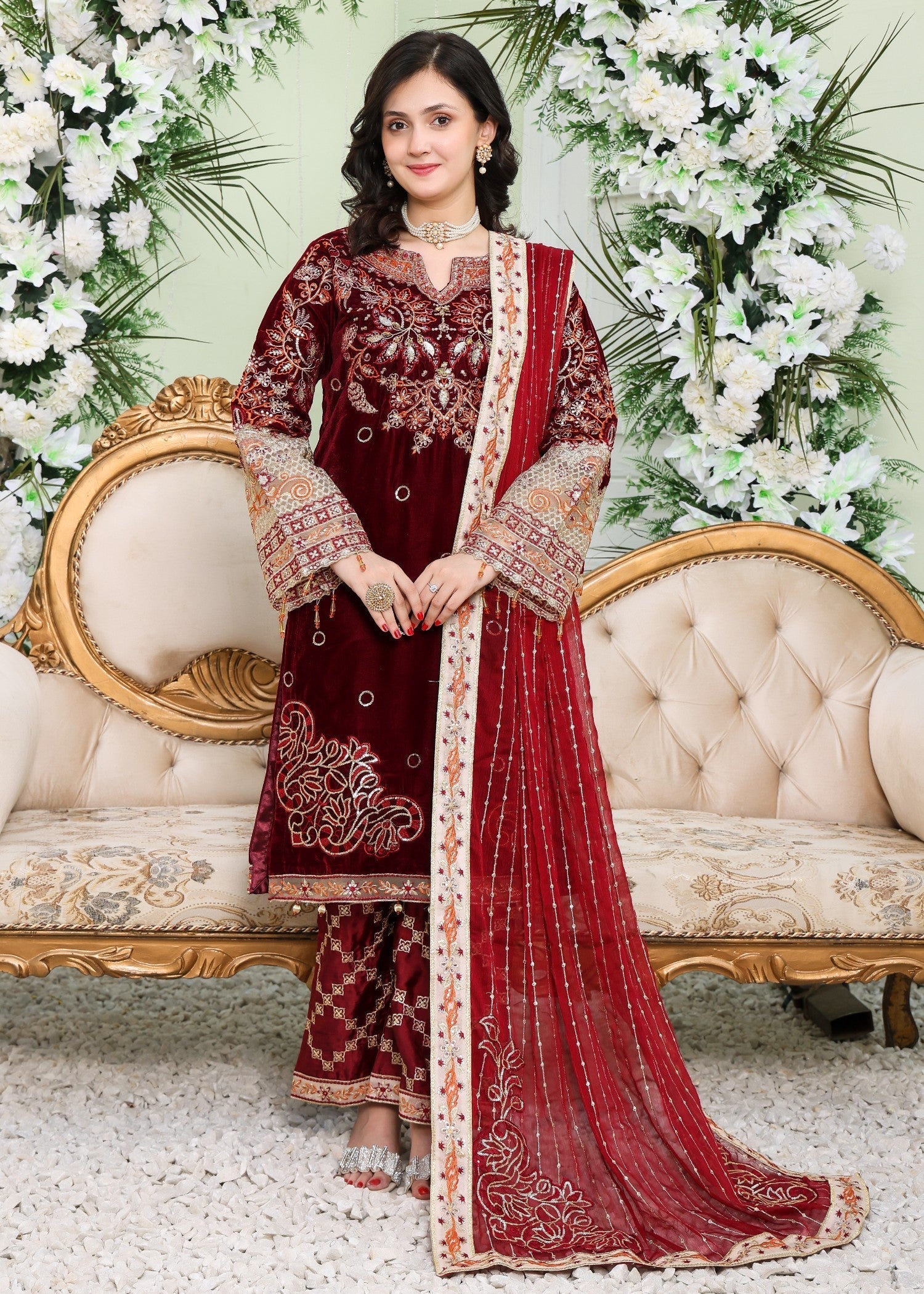 Polawn PD 24 1102 VELLURE FORMAL PRET VELVET COLLECTION Women 3pcs