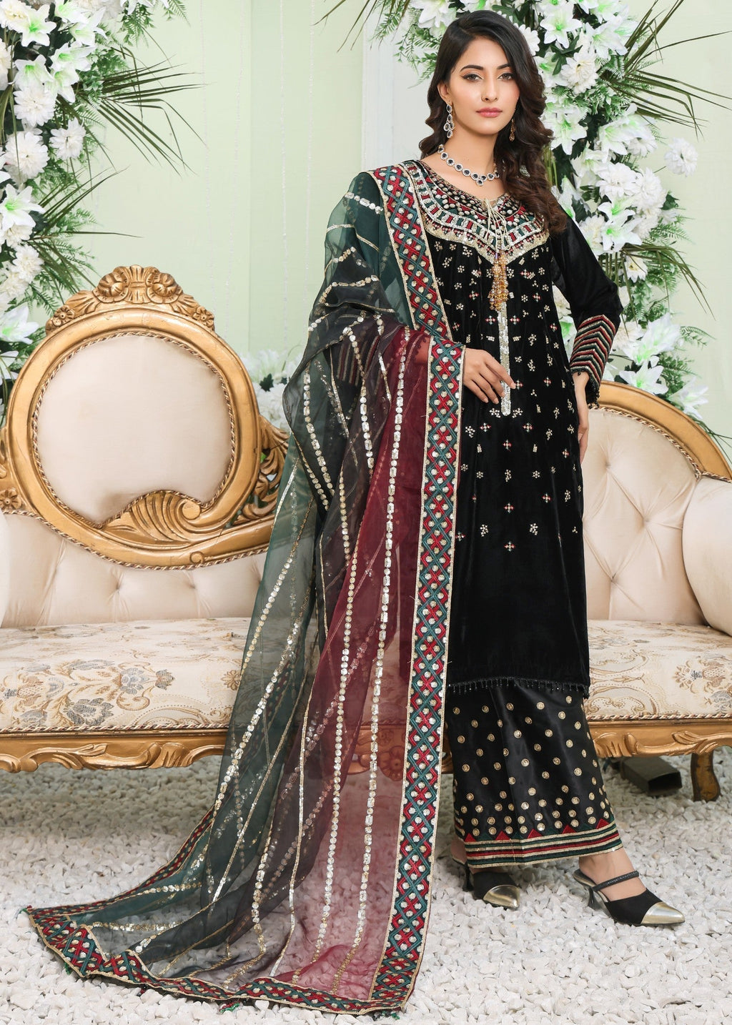 Polawn PD 24 1104 VELLURE FORMAL PRET VELVET COLLECTION Women 3pcs