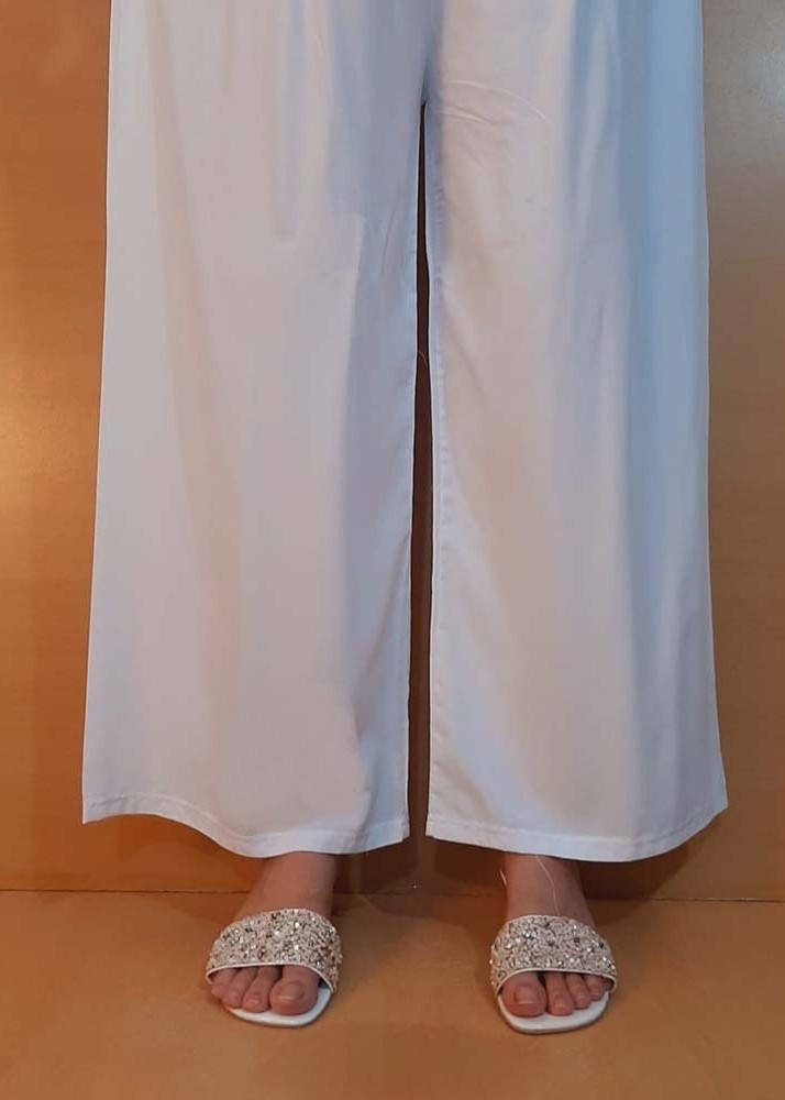 Zardi Linen Palazzo Trouser Soft White ZT164 Women 1pcs
