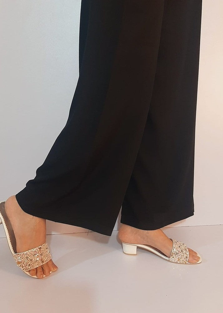 Zardi Linen Palazzo Trouser Soft Black ZT164 Women 1pcs