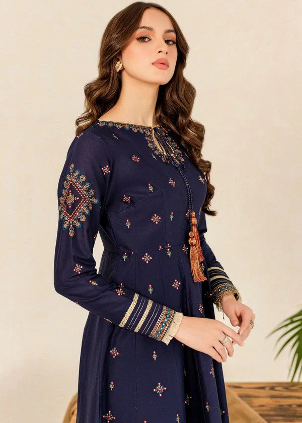 The Turkish Wear Zakia Blue Frock Set Women 2pcs