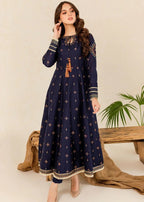 The Turkish Wear Zakia Blue Frock Set Women 2pcs