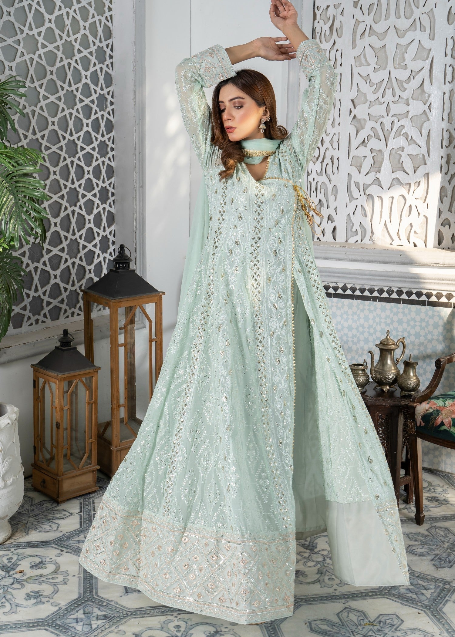 Manahils Angrakha 099 AQUA Women 3pcs