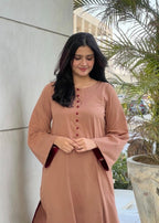 Zauk Rust Two Piece Dress Women 2pcs