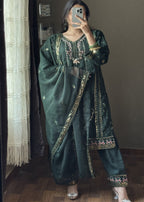 Four Season Boutique RUBAB CHIFFON GREEN Women 3pcs