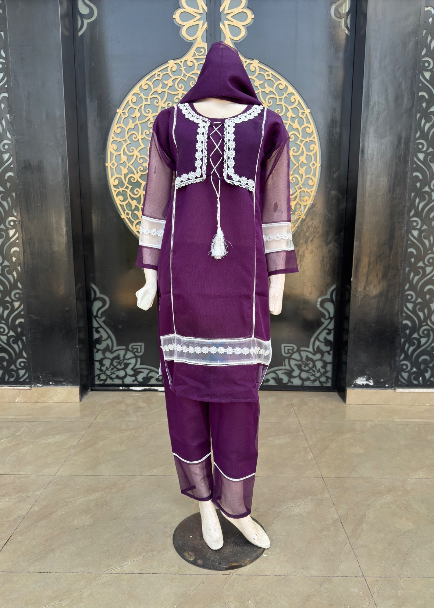 Noir Stitched Purple 40 Women 3pcs