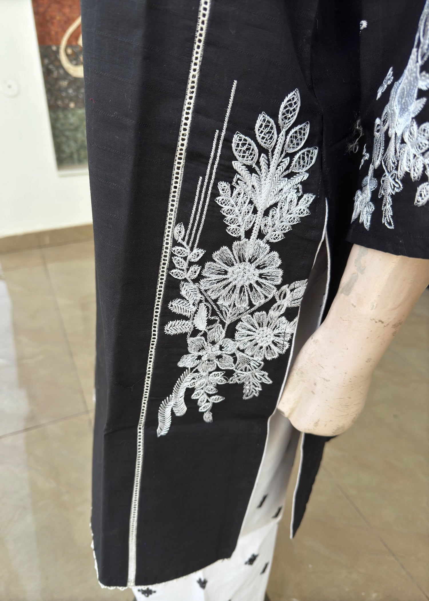 Noir Embroidered Stitched Black 52 Women 3pcs