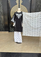 Noir Embroidered Stitched Black 52 Women 3pcs