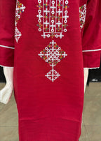 Noir Embroidered Stitched Red 52 Women 3pcs