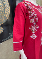 Noir Embroidered Stitched Red 52 Women 3pcs