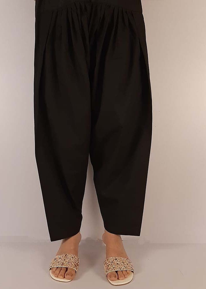 Zardi Plain Shalwar Cotton Black ZSL01 Women 1pcs