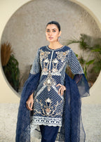 Manahils MLT 01 NAVY BLUE Women 3pcs