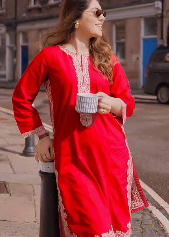 Anabya Garments Sapphire Look Red Women 2pcs