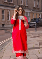 Anabya Garments Sapphire Look Red Women 2pcs