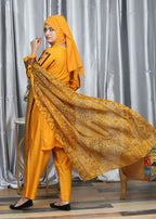 Fatima Printing Collection Mehakti Embroidered Yellow Women 3pcs