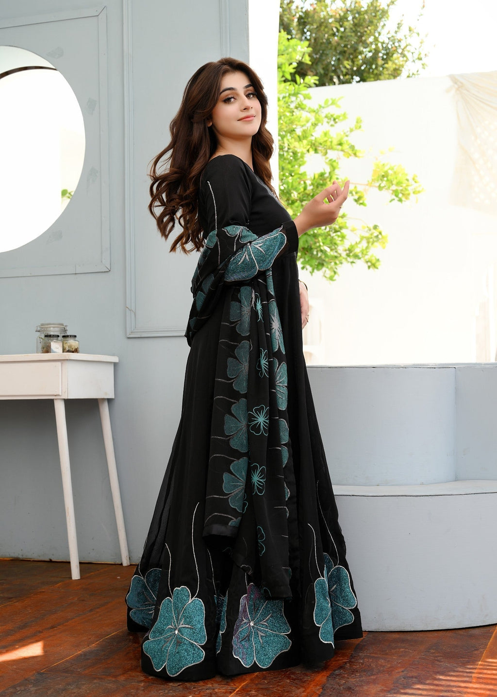 Miss & Mrs Black flower maxi Women 3pcs