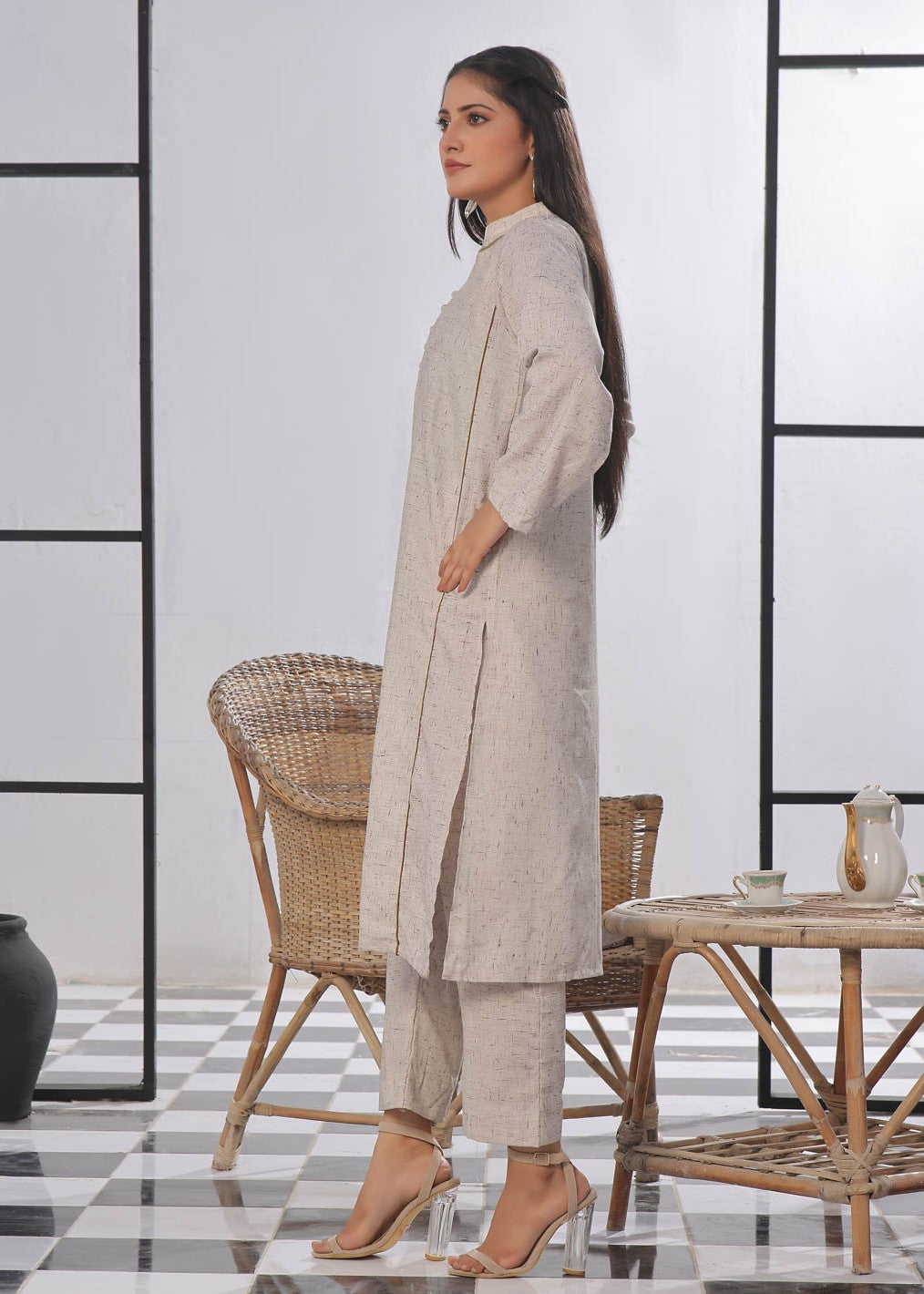 Tng (The Next Generation) Kalidaar | | Stitched | Grey Women 2pcs
