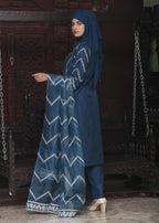 Fatima Printing Collection Zarq Embroidered Airline Shirt Indigo Women 3pcs