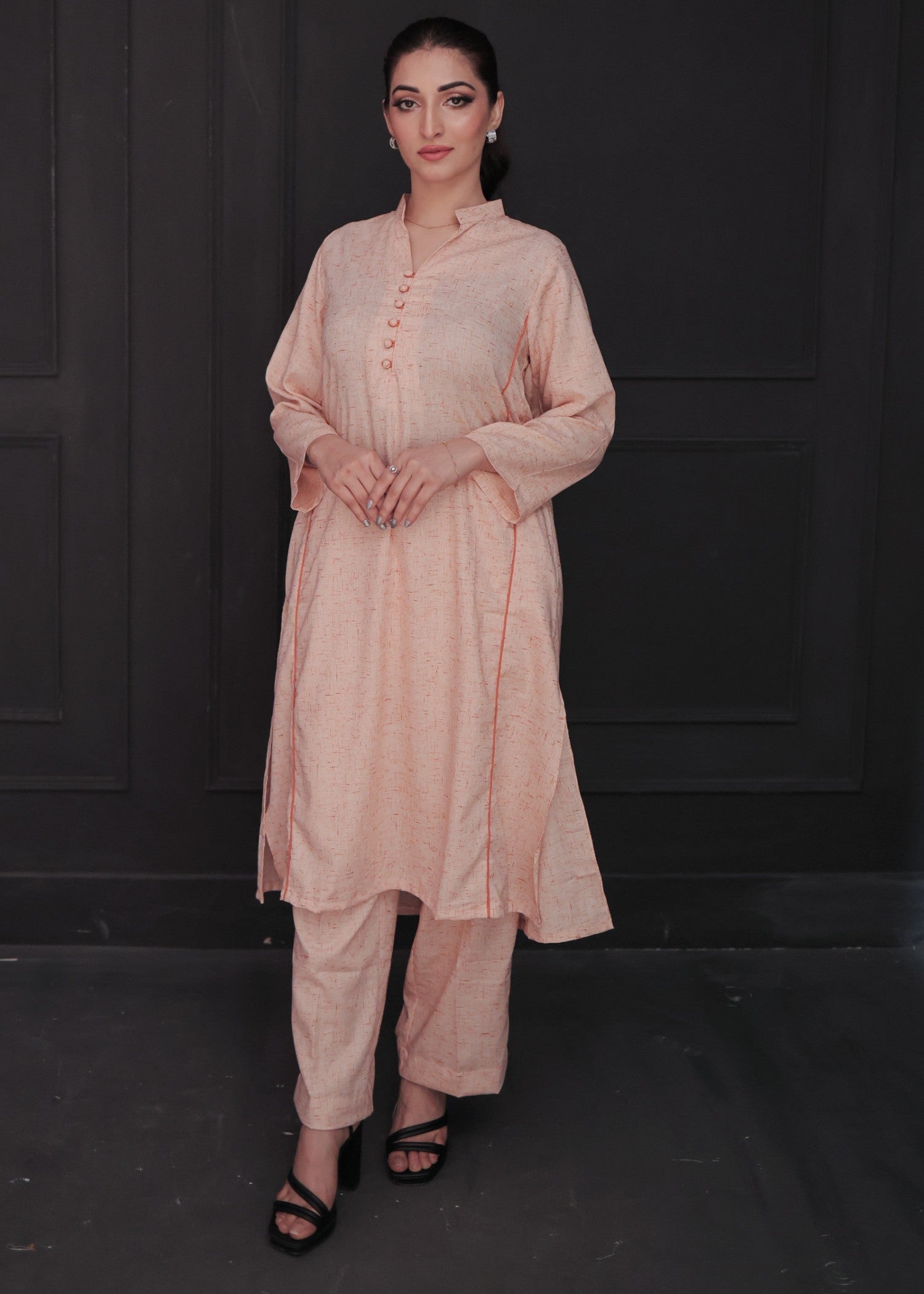 Tng (The Next Generation) Kalidaar | | Stitched | Peach Women 2pcs