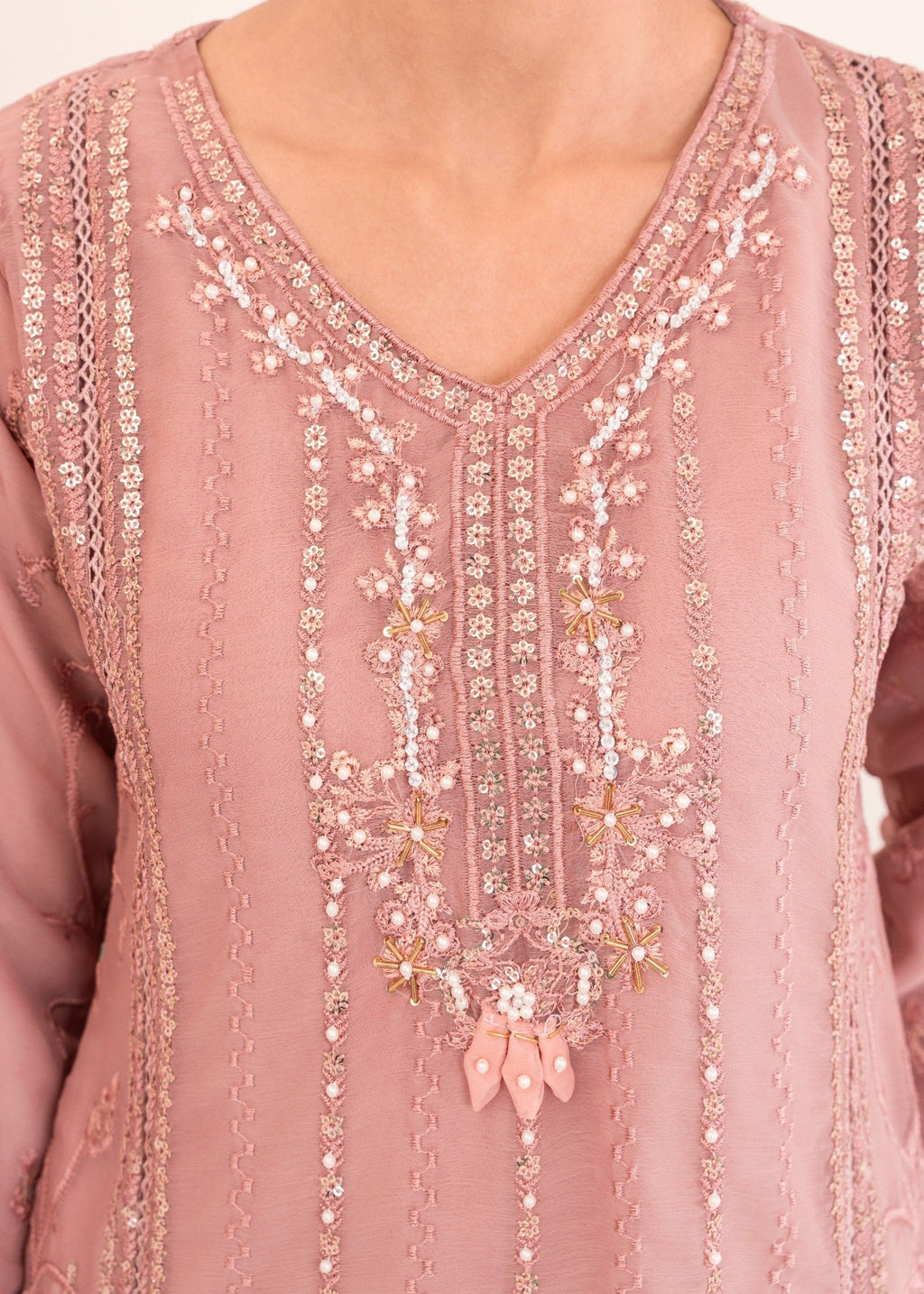 Four Season Boutique RUBAB CHIFFON TEA ROSE Women 3pcs
