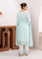 Four Season Boutique RUBAB CHIFFON ICE BLUE Women 3pcs