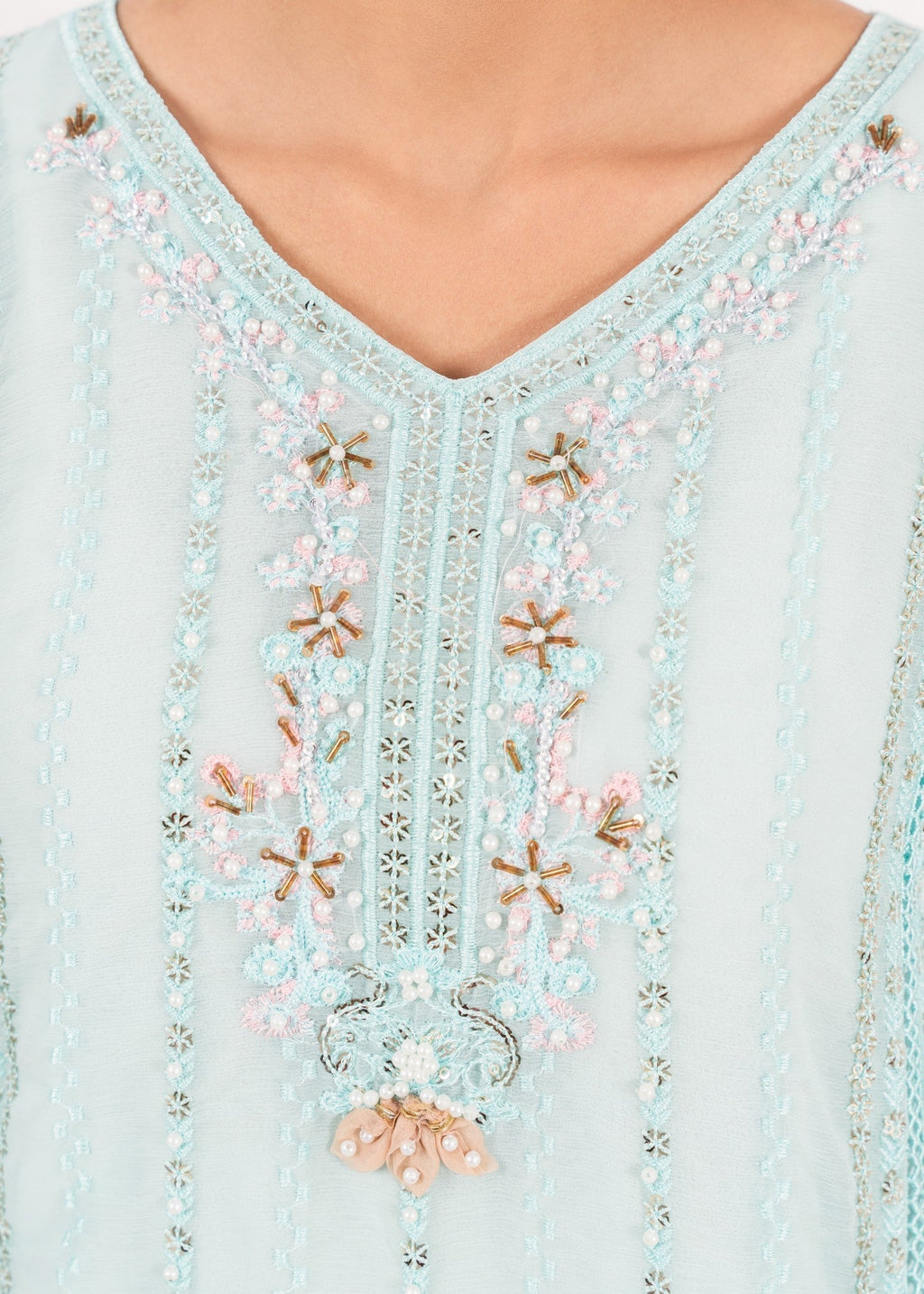 Four Season Boutique RUBAB CHIFFON ICE BLUE Women 3pcs