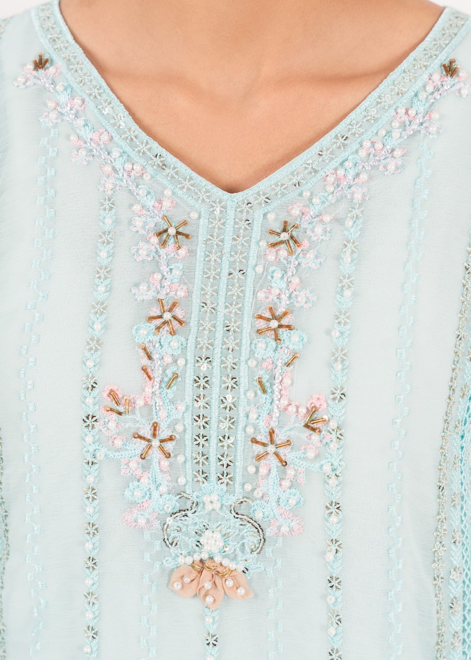 Four Season Boutique RUBAB CHIFFON ICE BLUE Women 3pcs