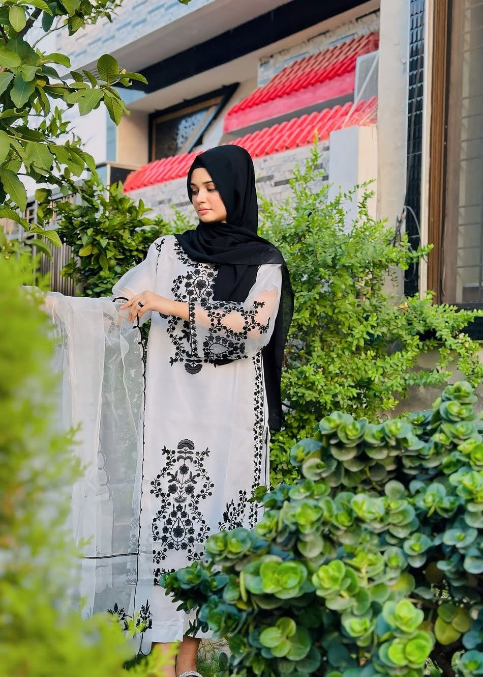 Anabya Garments Organza Three Piece Women 3pcs