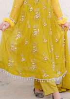 Four Season Boutique NOOR E HANIA FROK DHANI YELLOW Women 3pcs
