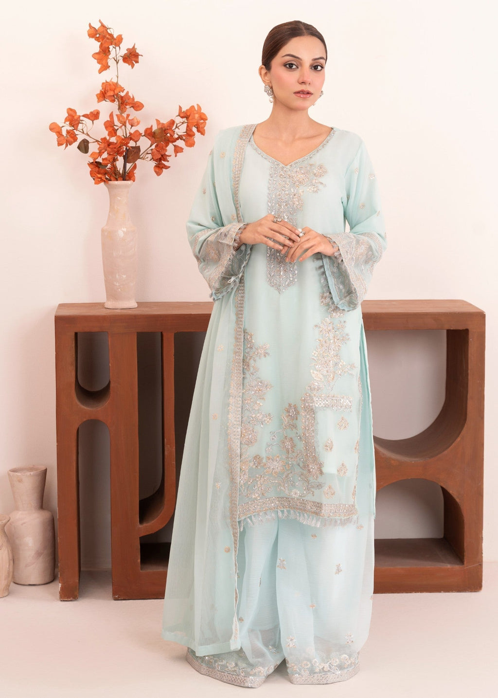 Four Season Boutique NOOR JAHAN ICEBLUE Women 3pcs