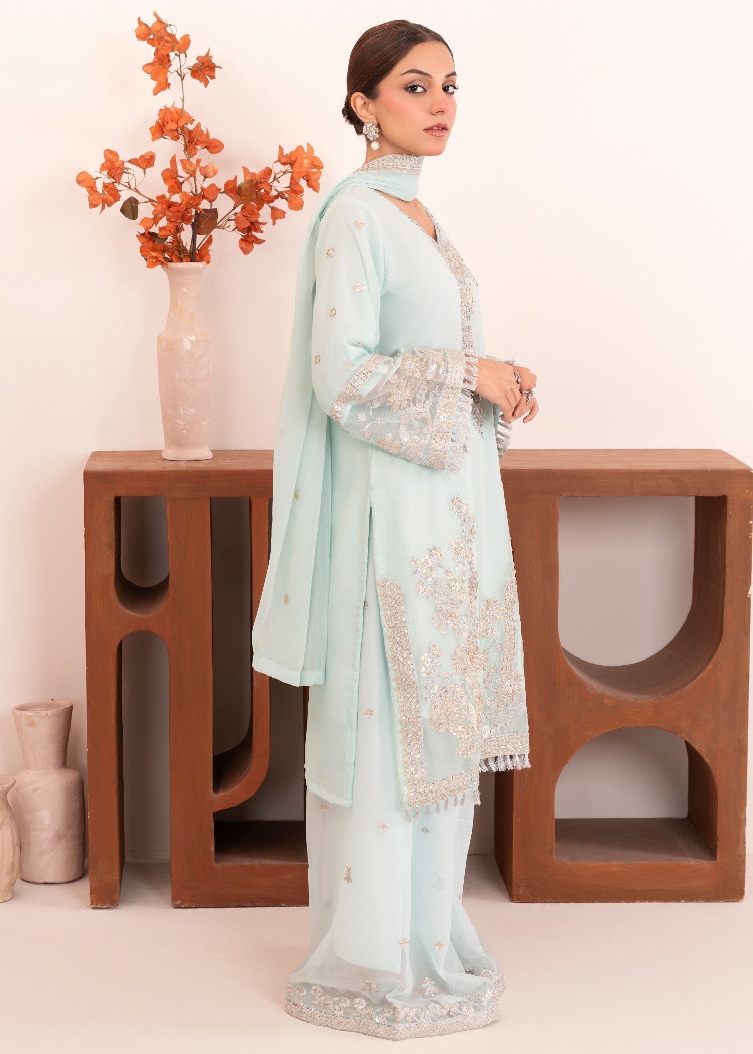Four Season Boutique NOOR JAHAN ICEBLUE Women 3pcs
