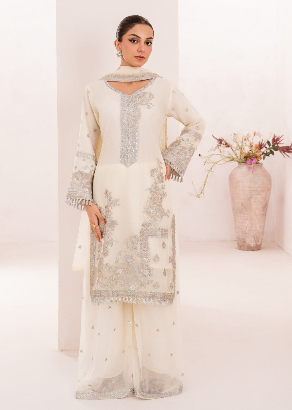 Four Season Boutique NOOR JAHAN CREAM Women 3pcs