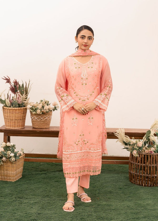Al-Harir Apparel Nazrana Baby Pink Women 3pcs