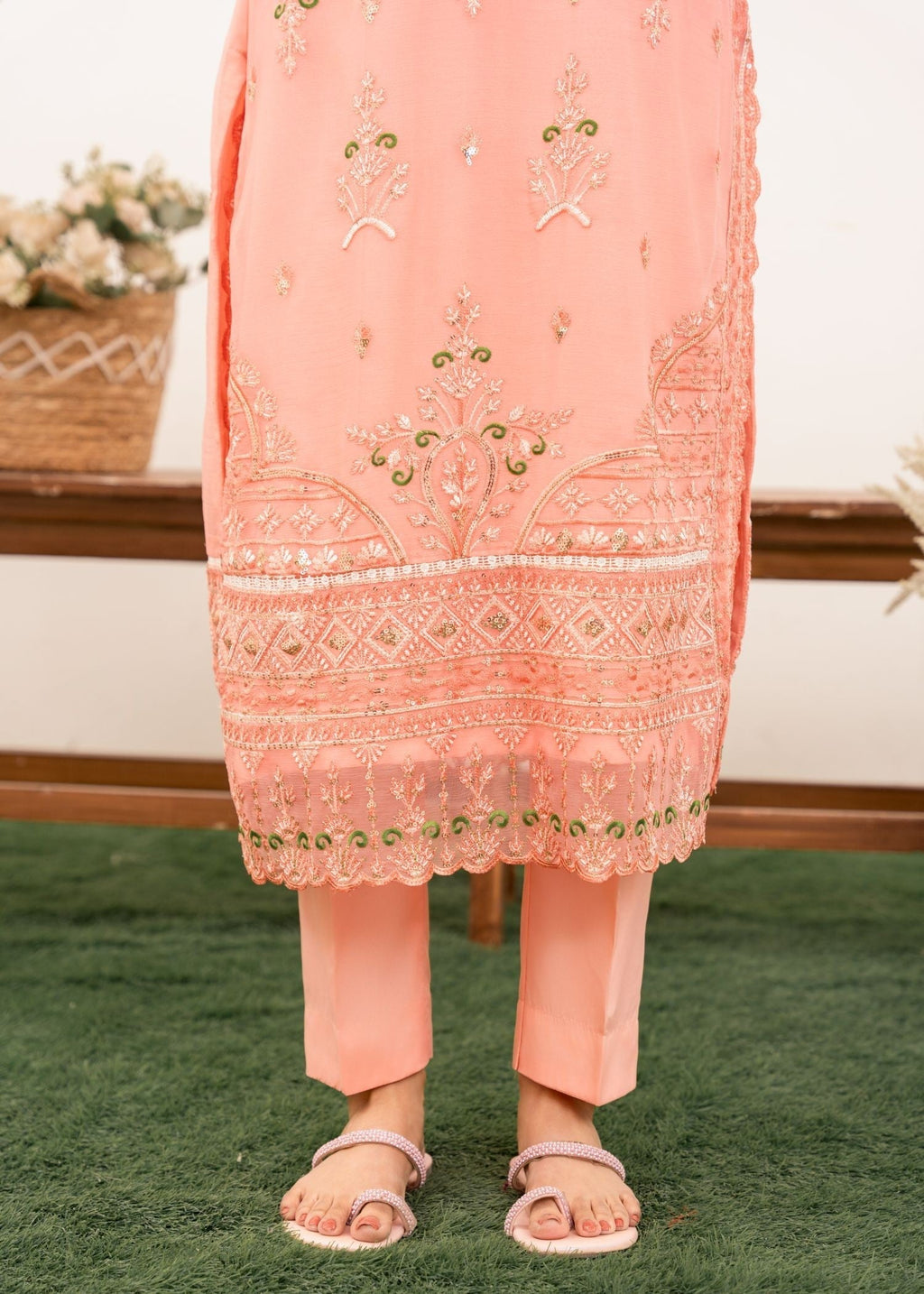 Al-Harir Apparel Nazrana Baby Pink Women 3pcs