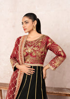 Sussy Asian Wear Maroon Body Gota Kali Women 2pcs