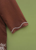 Nayyab Chocolate Embroidered Suit Women 2pcs