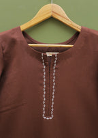 Nayyab Chocolate Embroidered Suit Women 2pcs