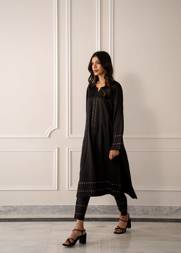 Iqra Khalid Studio Fuschia Black Women 2pcs