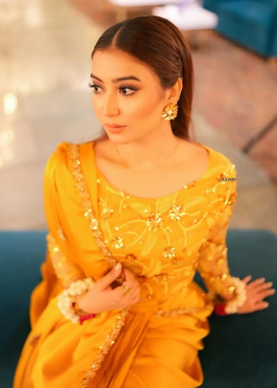 Anabiya Chandani Mari Gold musturd Women 3pcs