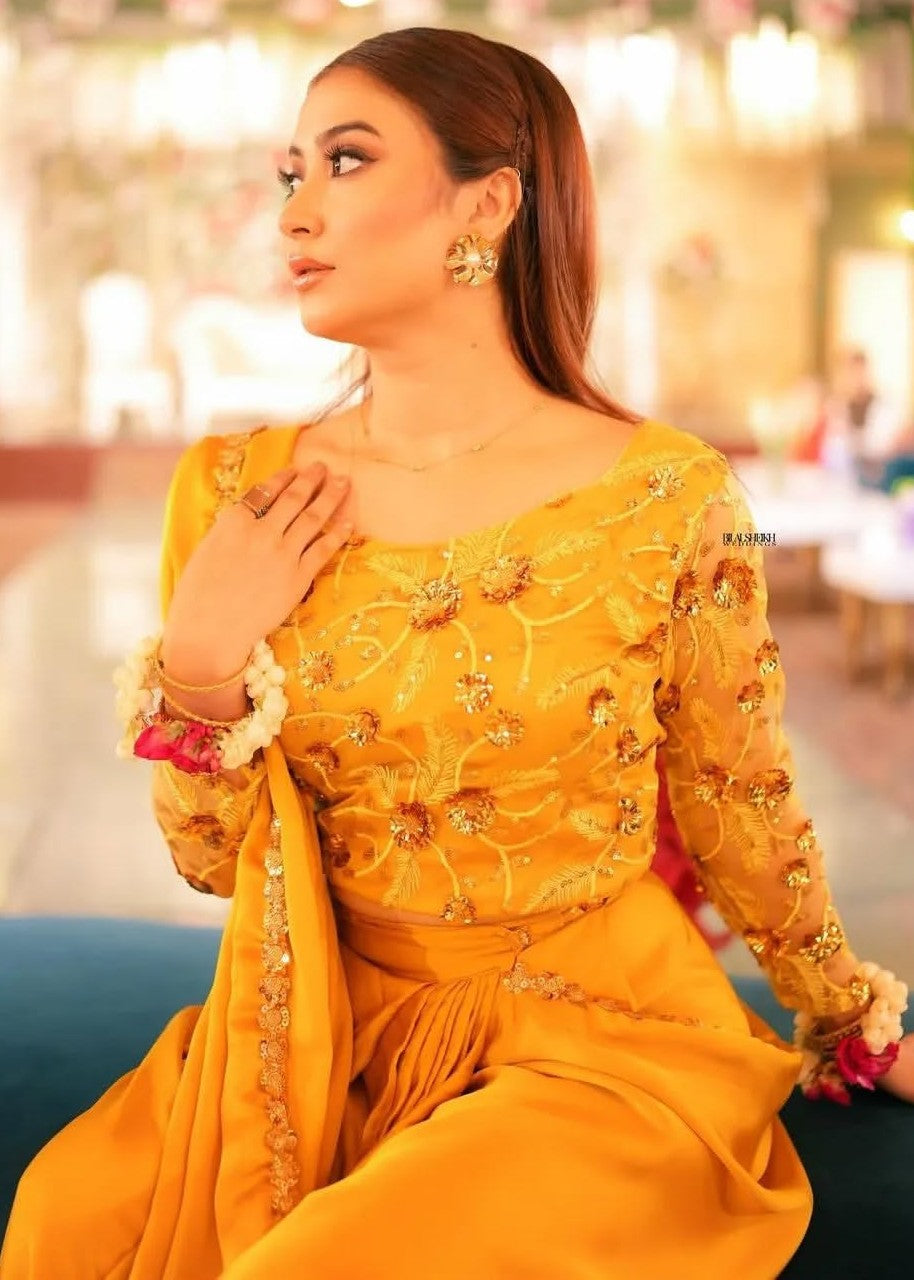 Anabiya Chandani Mari Gold musturd Women 3pcs