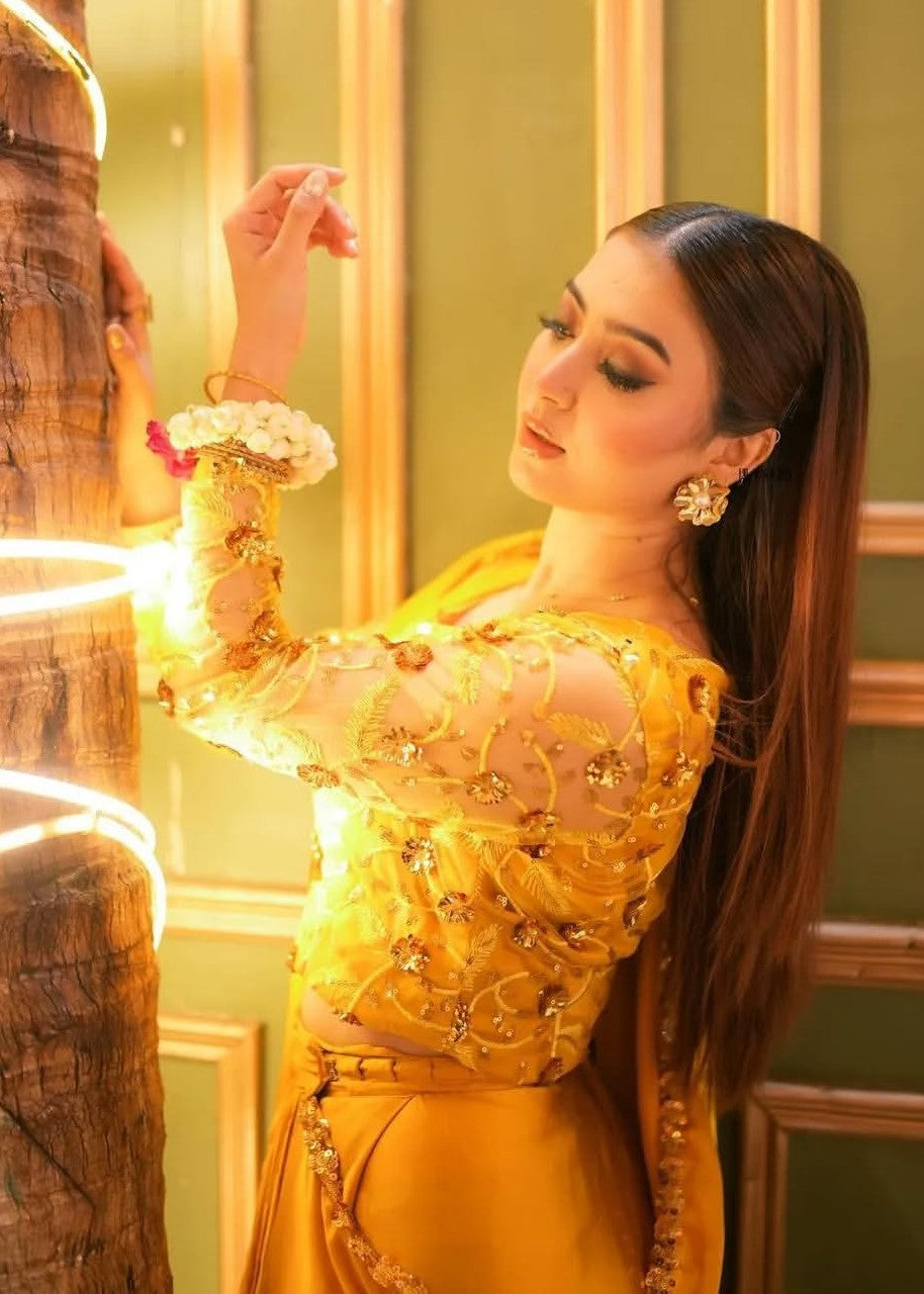 Anabiya Chandani Mari Gold musturd Women 3pcs