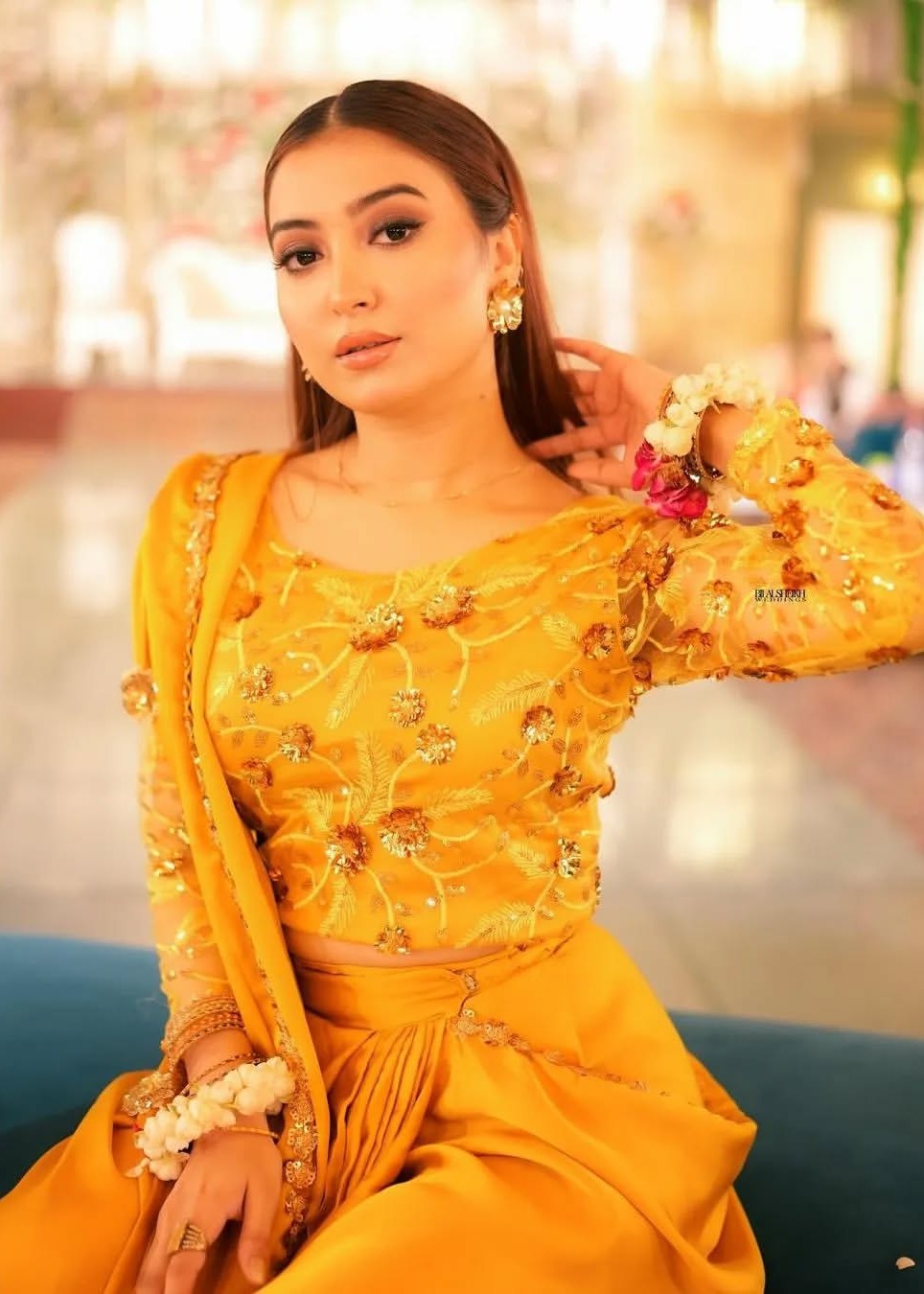 Anabiya Chandani Mari Gold musturd Women 3pcs