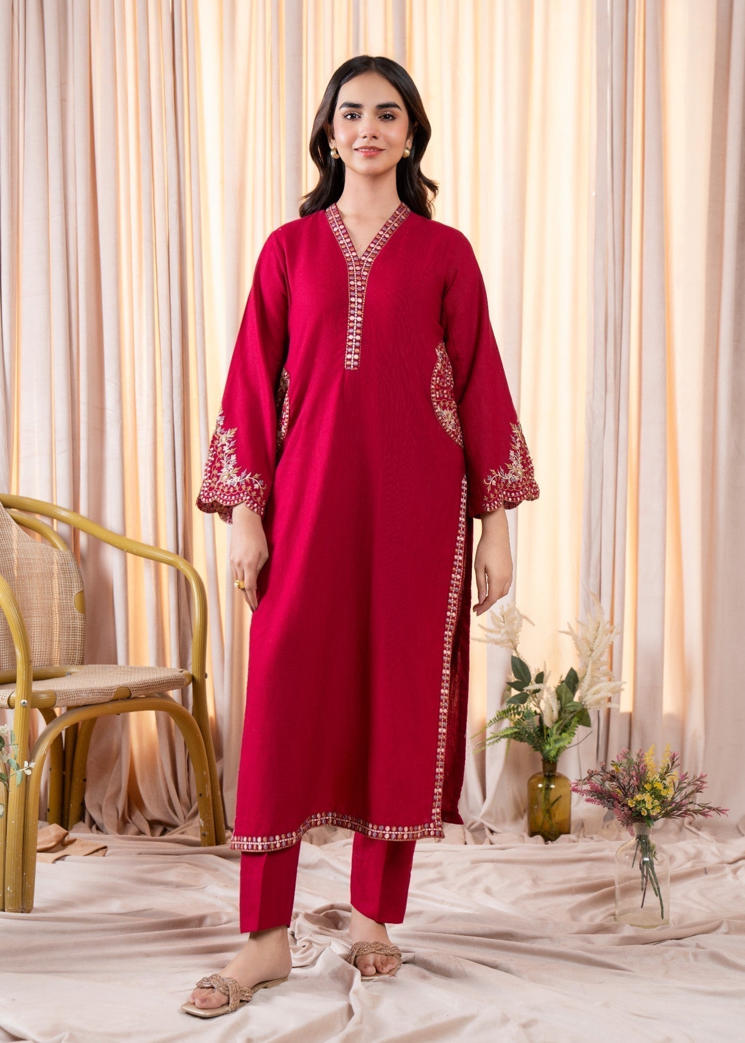 Sahibas By Mirza Nile Maroon Women 2pcs
